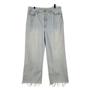 MADEWELL WOMEN'S WHITE WASHED BLUE THE PERFECT VINTAGE WIDELEG CROP JEAN SIZE 33